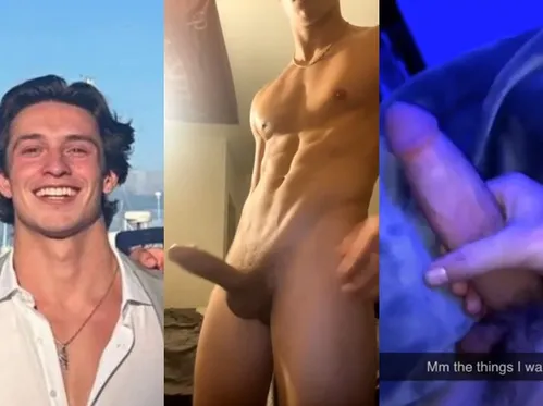 Jerk compilation of a hung, fit college student