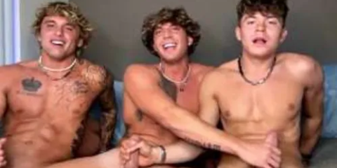 Braxton Stone (BraxtonStoneVIP), Leo Levine and Drake Von jerk off togther with toys