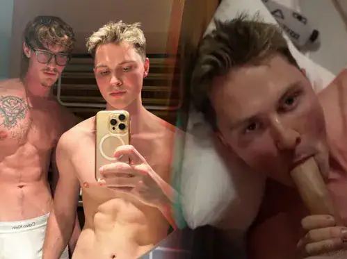 Louraint gets a blowjob from Czechgaytwins