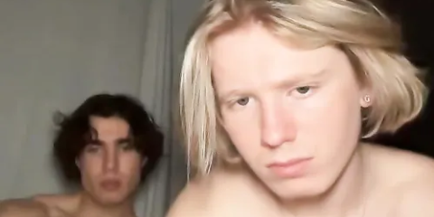 Two young guys fool around on camera