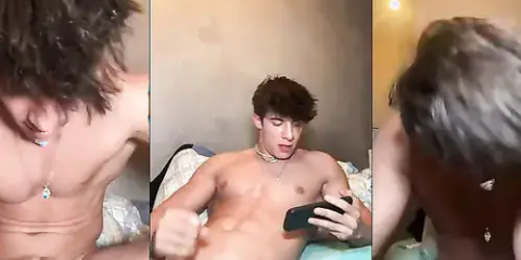 Young Sergio Mengual jerks and cums live