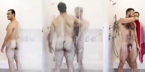 CiaoBambino and AlfieCinematic (Alfred Liebl) fool around together in the shower