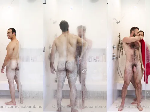 CiaoBambino and AlfieCinematic (Alfred Liebl) fool around together in the shower