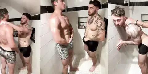 Garett Nolan and Trent Williams fool around in the shower