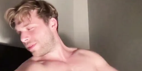 Chathot8pack jerks off and plays with his cock for almost an hour
