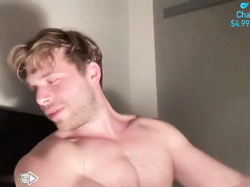 Chathot8pack jerks off and plays with his cock for almost an hour