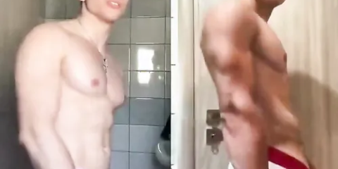 Tiktoker stud shows off his big curved cock